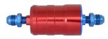 BULLET FUEL FILTER JIC8-JIC8 (Red) with mounting clips