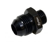 Sytec Alloy Straight Fuel Union Male/Male (Black) 14x1.5 - Jic8 (AN8)