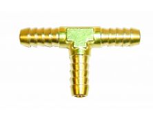 Brass 'T' Piece for 6mm (1/4") Fuel Hose 